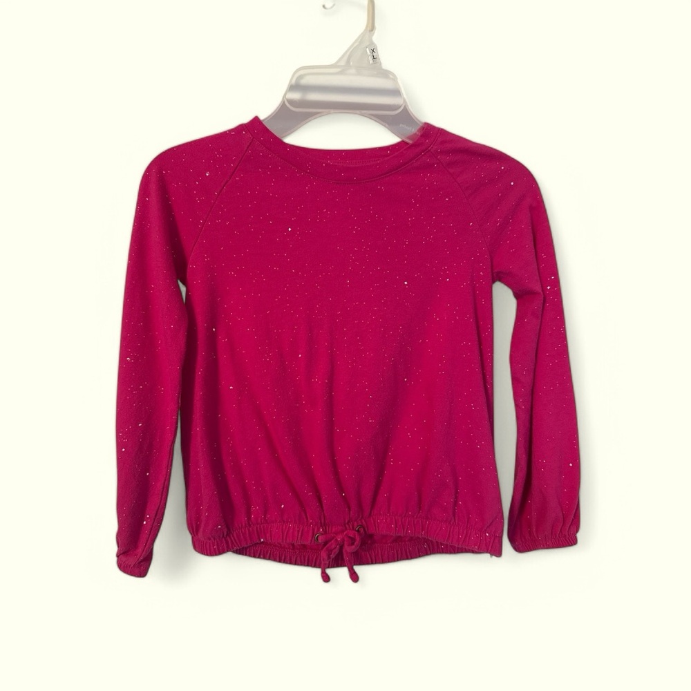 Kids Pink Glitter Long Sleeve Top